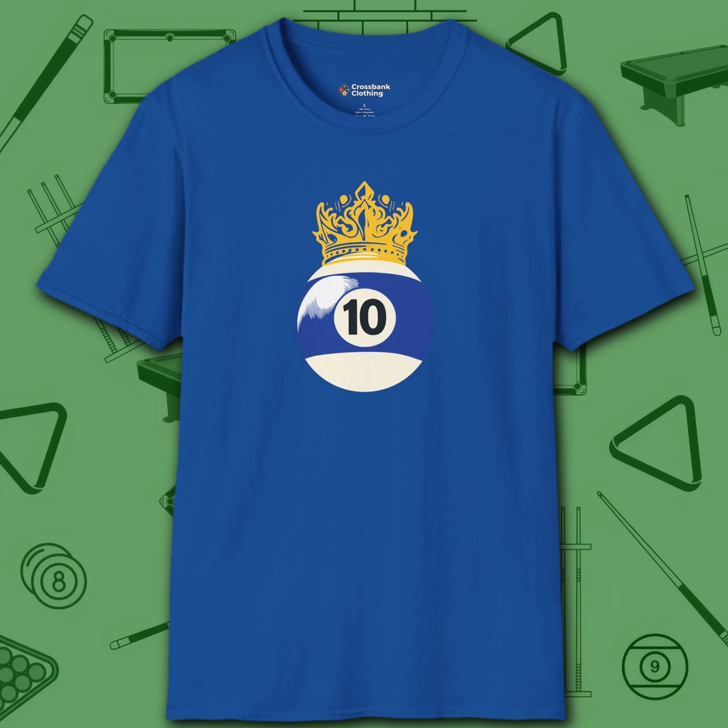 Table Royalty T-Shirt, in Royal color, billiards shirt, front view