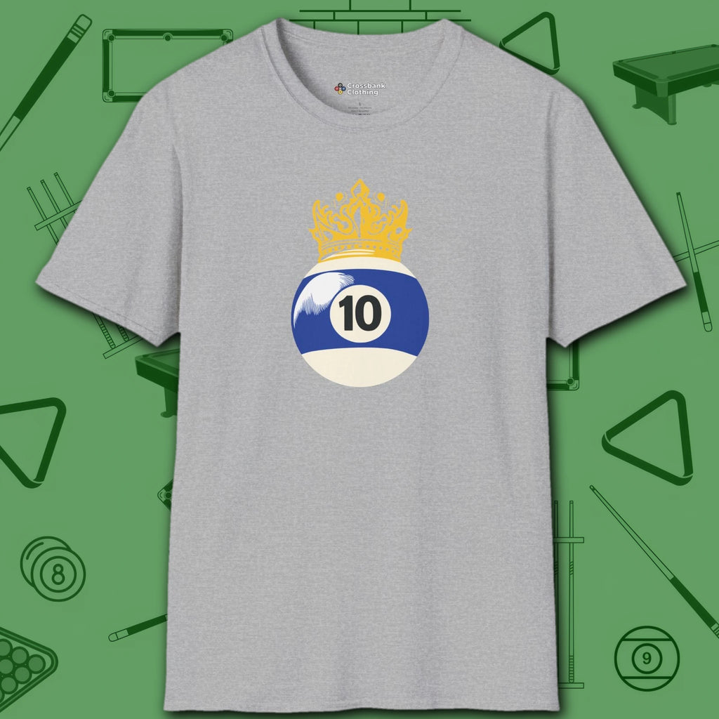 Table Royalty T-Shirt, in Sport Grey color, billiards shirt, front view