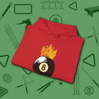 Table Royalty Hoodie, in Red color, billiards shirt, folded view
