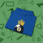 Table Royalty Hoodie, in Royal color, billiards shirt, folded view