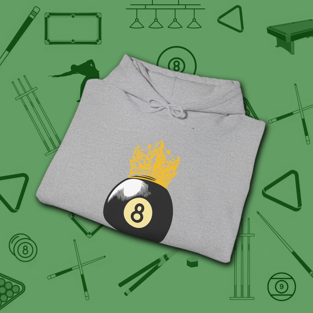 Table Royalty Hoodie, in Sport Grey color, billiards shirt, folded view