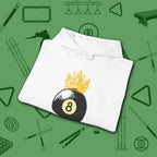 Table Royalty Hoodie, in White color, billiards shirt, folded view