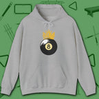 Table Royalty Hoodie, in Sport Grey color, billiards shirt, front view