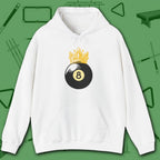 Table Royalty Hoodie, in White color, billiards shirt, front view