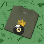 Table Royalty T-Shirt, in Military Green color, billiards shirt, folded view