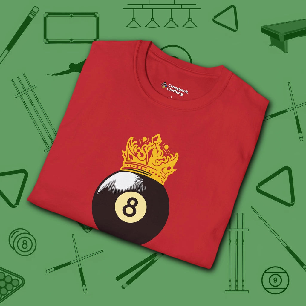 Table Royalty T-Shirt, in Red color, billiards shirt, folded view