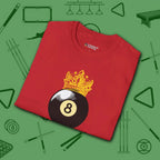 Table Royalty T-Shirt, in Red color, billiards shirt, folded view