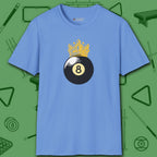 Table Royalty T-Shirt, in Carolina Blue color, billiards shirt, front view