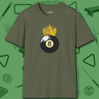 Table Royalty T-Shirt, in Military Green color, billiards shirt, front view