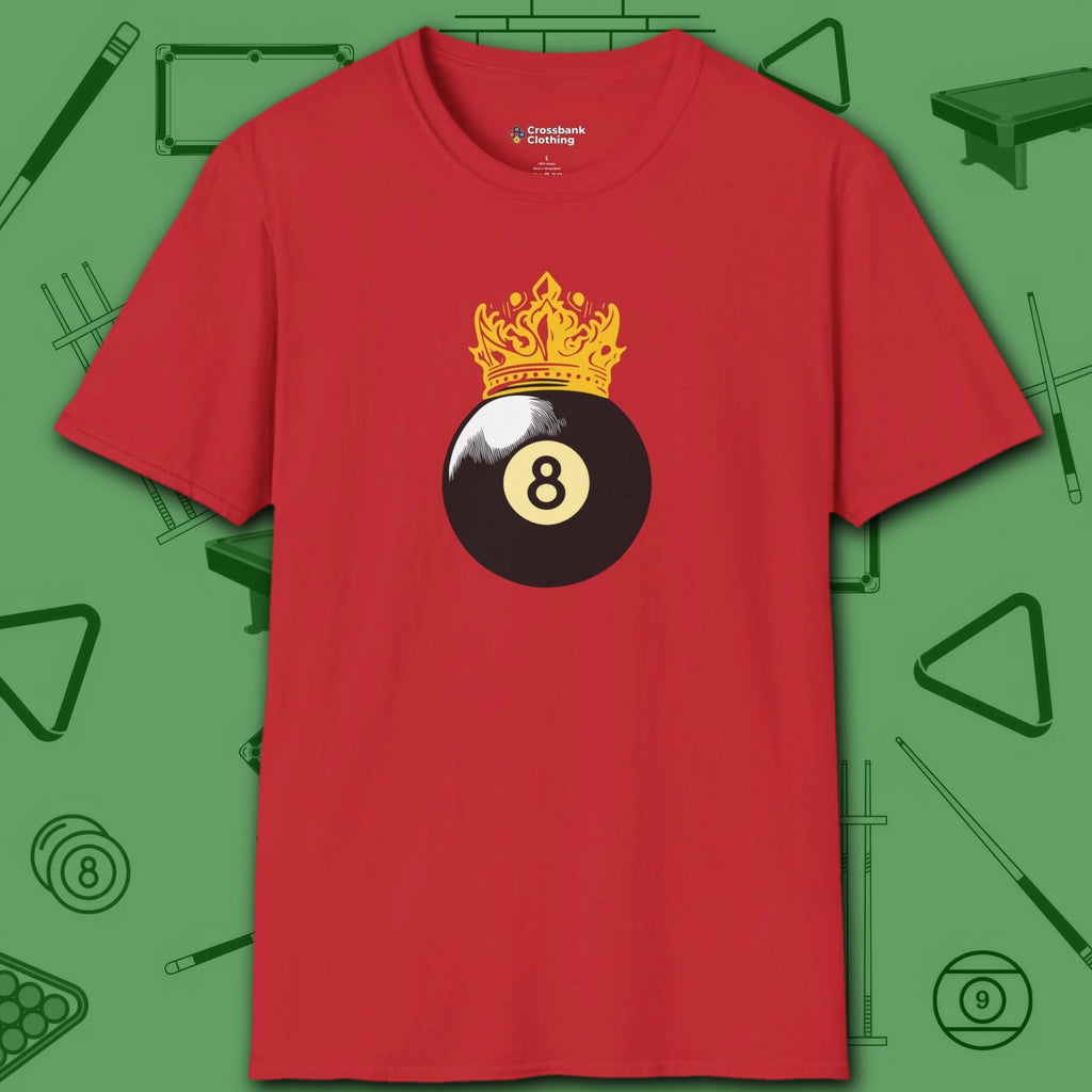 Table Royalty T-Shirt, in Red color, billiards shirt, front view
