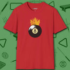 Table Royalty T-Shirt, in Red color, billiards shirt, front view