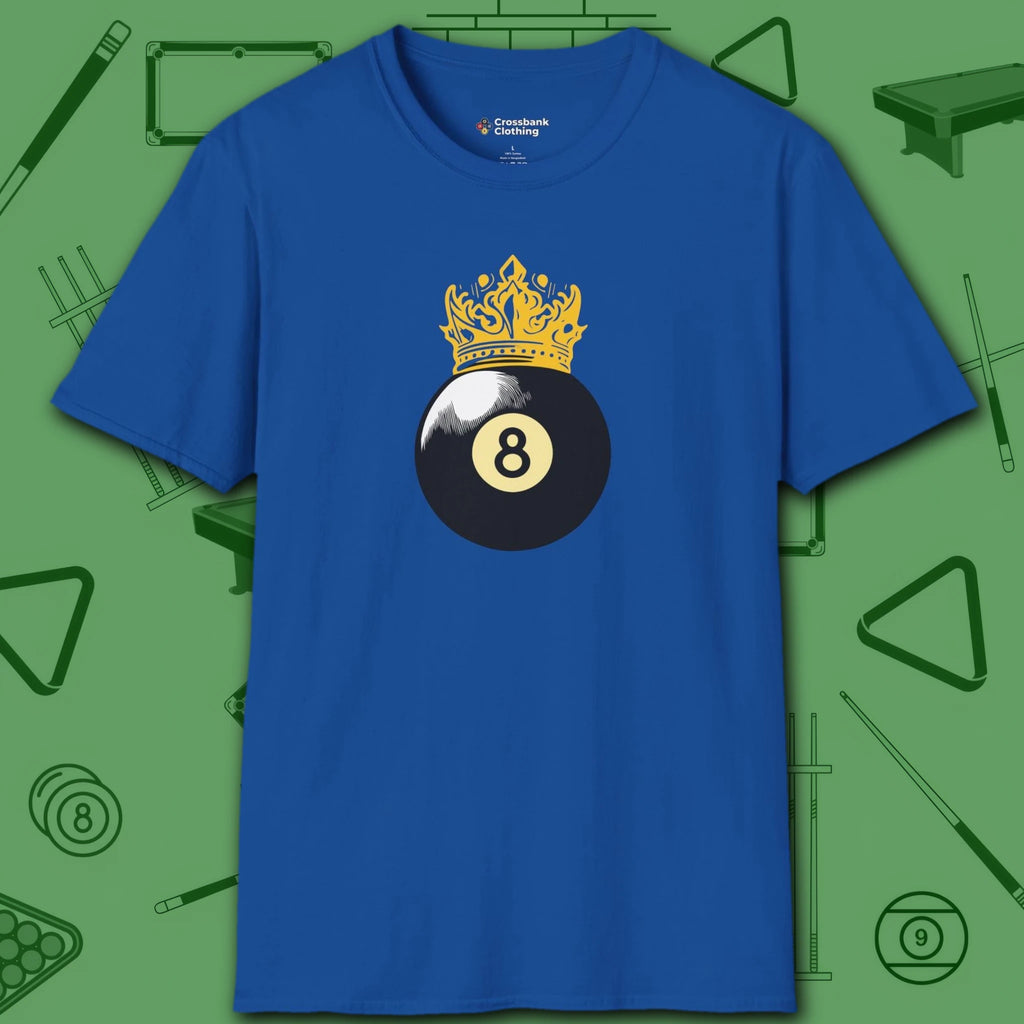 Table Royalty T-Shirt, in Royal color, billiards shirt, front view