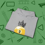 Table Royalty Hoodie, in Sport Grey color, billiards shirt, folded view