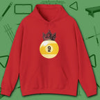 Table Royalty Hoodie, in Red color, billiards shirt, front view