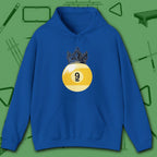 Table Royalty Hoodie, in Royal color, billiards shirt, front view