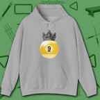 Table Royalty Hoodie, in Sport Grey color, billiards shirt, front view