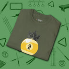 Table Royalty T-Shirt, in Military Green color, billiards shirt, folded view