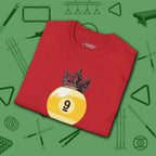 Table Royalty T-Shirt, in Red color, billiards shirt, folded view