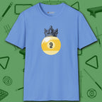 Table Royalty T-Shirt, in Carolina Blue color, billiards shirt, front view