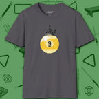 Table Royalty T-Shirt, in Charcoal color, billiards shirt, front view
