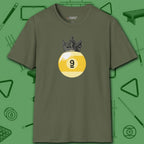 Table Royalty T-Shirt, in Military Green color, billiards shirt, front view