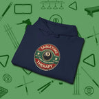 Table Time Therapy Hoodie, folded view, in Navy like your stroke — smooth and deliberate