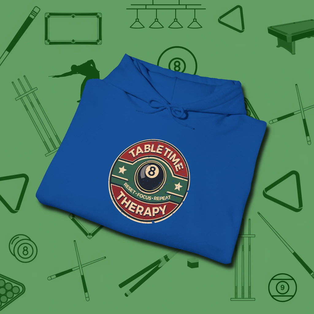 Table Time Therapy Hoodie, folded view, in Royal because you don’t just play — you represent
