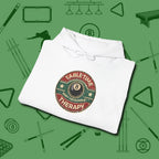 Table Time Therapy Hoodie, folded view, in White style that banks as hard as you do