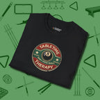 Table Time Therapy T-Shirt, folded view, in Black what champions wear between racks