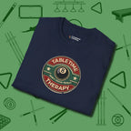 Table Time Therapy T-Shirt, folded view, in Navy for players who live the game