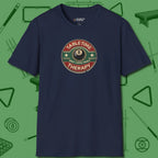 Table Time Therapy T-Shirt, front view, in Navy your secret weapon off the table