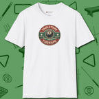 Table Time Therapy T-Shirt, front view, in White for shooters who dress like they play: sharp