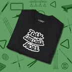 Talk Less Chalk More T-Shirt, folded view, in Black cool under pressure, hot on the eyes