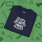 Talk Less Chalk More T-Shirt, in Navy color, billiards shirt, folded view