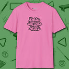 Talk Less Chalk More T-Shirt, in Azalea color, billiards shirt, front view