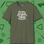 Talk Less Chalk More T-Shirt, in Military Green color, billiards shirt, front view