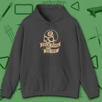 Talk Pool to Me Hoodie, in Dark Heather color, billiards hoodie, front view