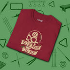 Talk Pool to Me T-Shirt, in Cardinal Red color, billiards shirt, folded view
