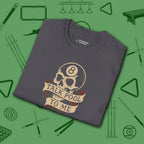 Talk Pool to Me T-Shirt, in Charcoal color, billiards shirt, folded view