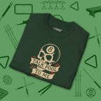 Talk Pool to Me T-Shirt, in Forest Green color, billiards shirt, folded view