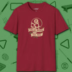 Talk Pool to Me T-Shirt, in Cardinal Red color, billiards shirt, front view