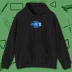 Ten Ball Flames Hoodie, front view, in Black made for pool sharks, not posers