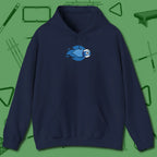 Ten Ball Flames Hoodie, front view, in Navy for players who live the game