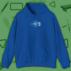 Ten Ball Flames Hoodie, front view, in Royal tough like your favorite break cue