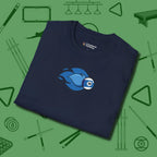Ten Ball Flames T-Shirt, folded view, in Navy for hustlers who keep it honest