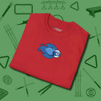 Ten Ball Flames T-Shirt, folded view, in Red subtle drip for serious shooters