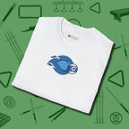 Ten Ball Flames T-Shirt, folded view, in White play in style, win in silence