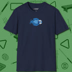 Ten Ball Flames T-Shirt, front view, in Navy for players who live the game