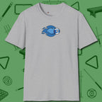 Ten Ball Flames T-Shirt, front view, in Sport Grey the shirt that plays position