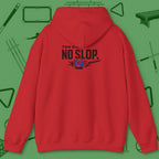 Ten Ball No Slop Billiards Hoodie, in Red color, pool hoodie, back view